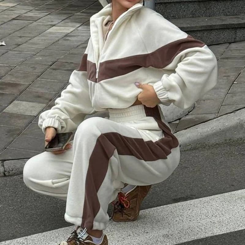 Two Piece Sets Pant Set Tracksuit Women Jogger Y2k Sweatshirts Autumn Winter Sports Elastic Waist Streetwear Pants Matching Sets
