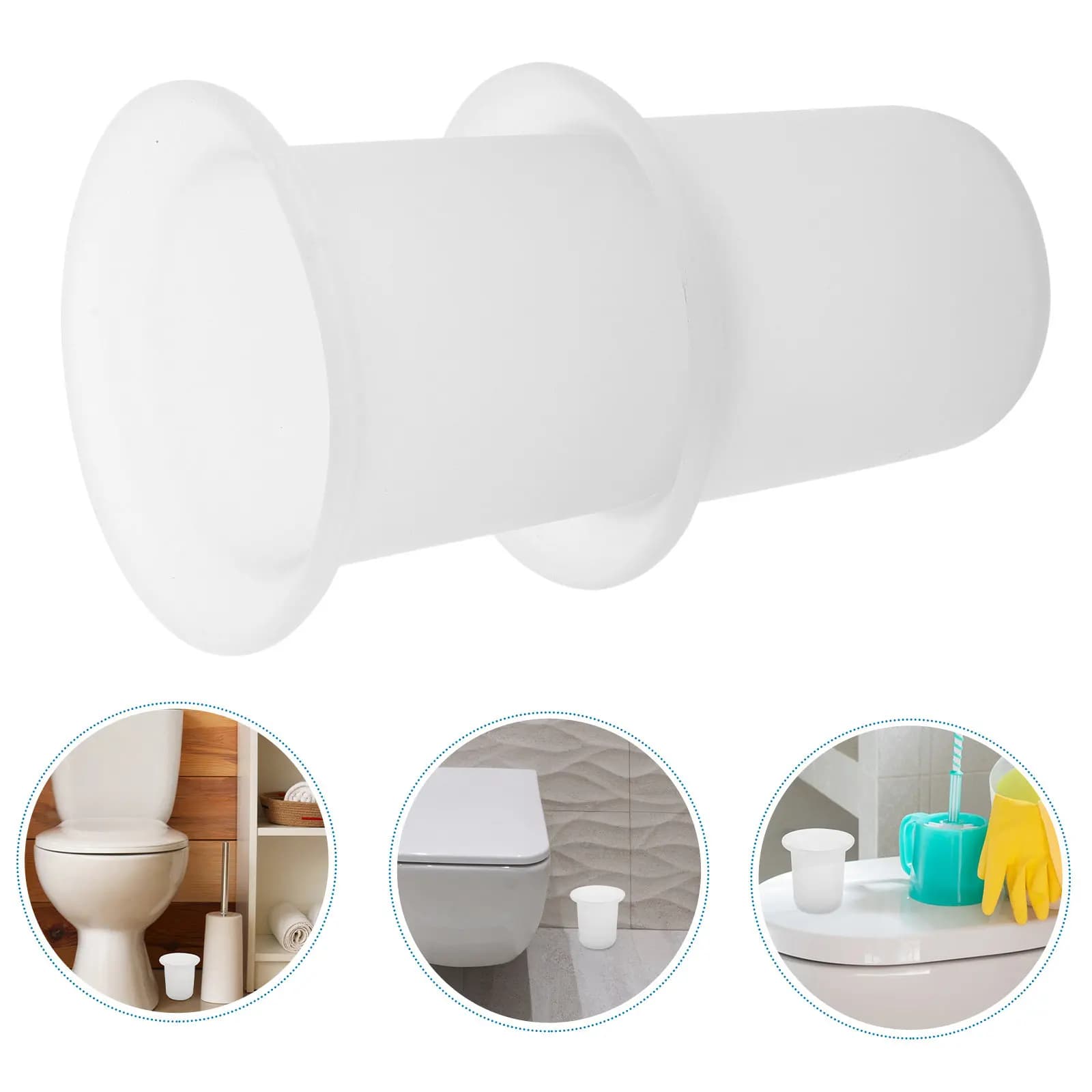 Set di 2 Porta Scovolini WC in Vetro, Superficie Satinata Antiscivolo, Salvaspazio, Design Moderno e Minimalista per Bagno