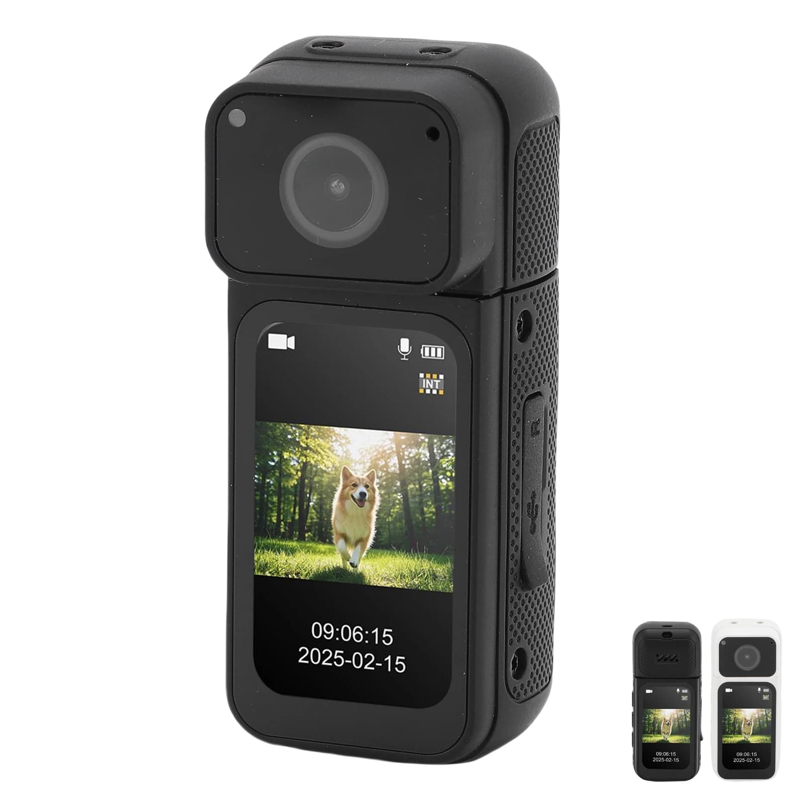 2.7K Action Camera ABS Blog Camera Light Loop Recording 170 degree Angle 1.45 inch HD Screen for Pet Walks