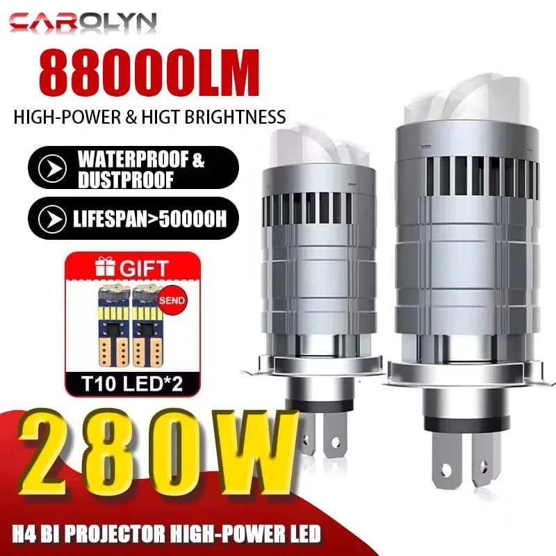 Carolyn 1 pz H4 BI mini LED lente del proiettore lampadina per auto EMC faro per auto turbo luce Canbus plug & play moto abbaglianti