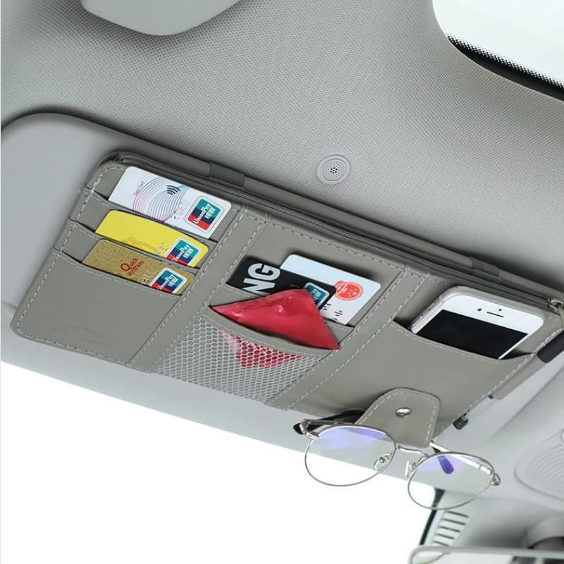 Car Styling Visor Organizer Auto Sun Visor Storage Pouch Car Organizer Sunglasses Holder Card Organizer Ticket Pocket