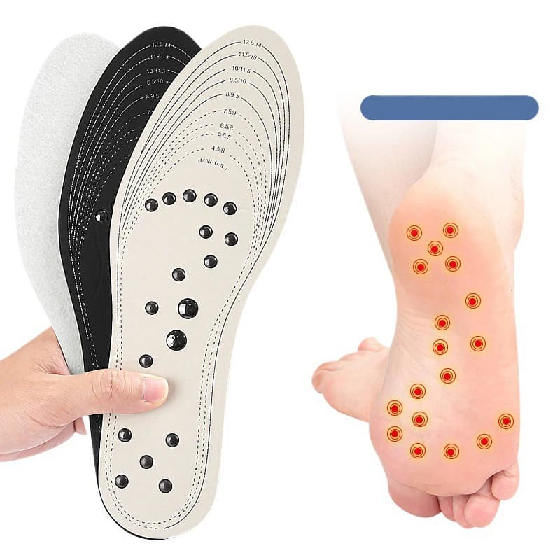 1Pair Terapia Magnetica Massaggio Sottopiede Piede Agopunto Massaggio Sottopiede Memory Foam Suola Uomini donne Gamba Alleviare L'affaticamento Solette per scarpe