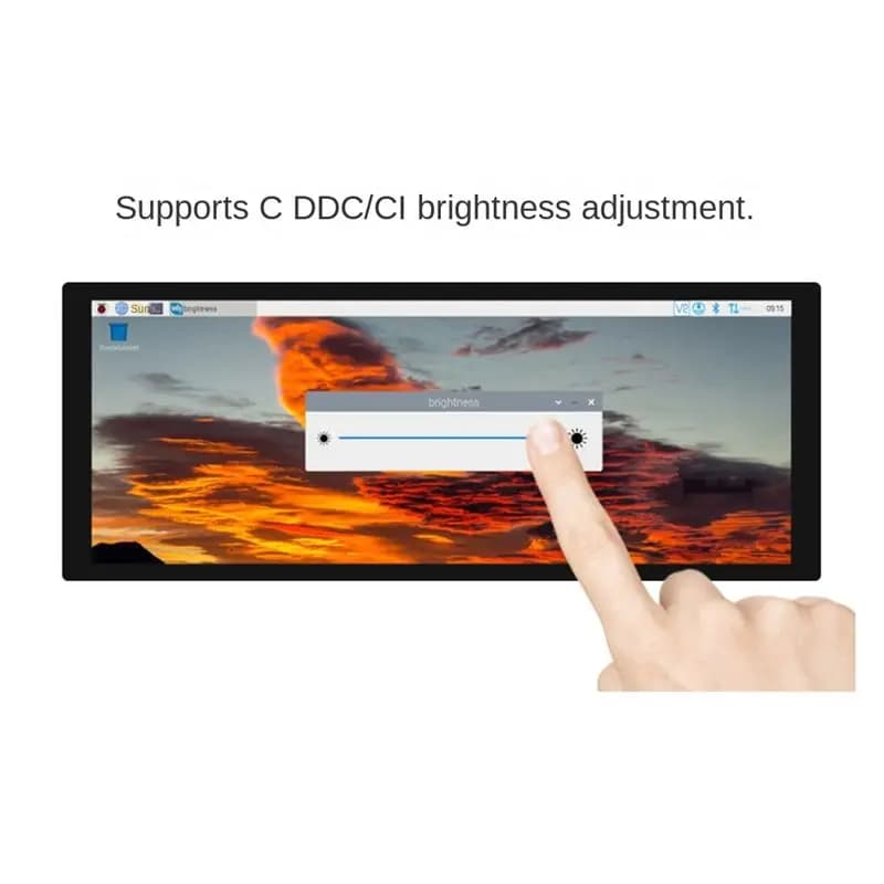 doyou 9.3 Inch Long Strip Touch Screen Display for Raspberry Pi 1600X600 HDMI-Compatible LCD Game Display Monitor-UK Plug