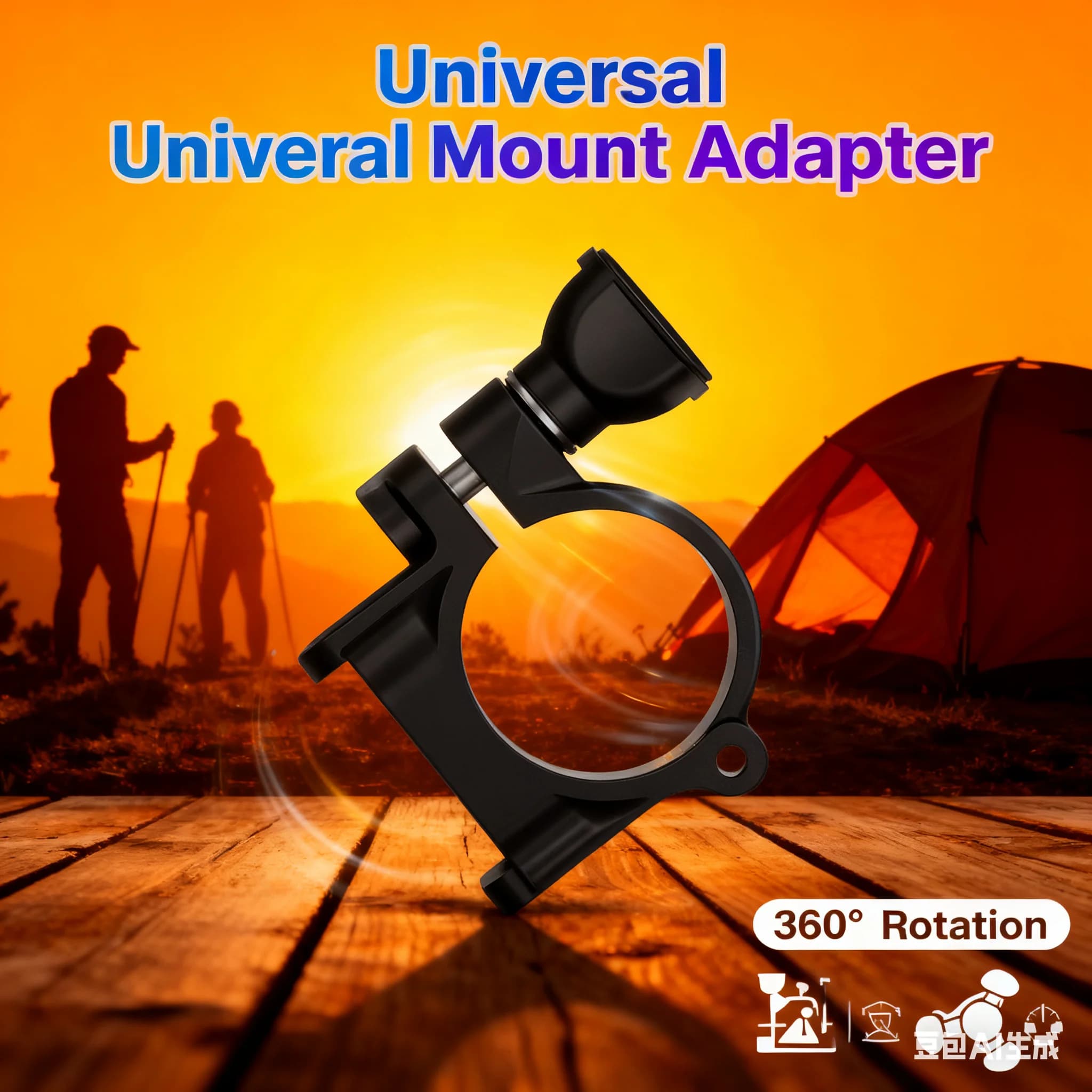 Adattatore per morsetto di montaggio per selfie stick - Compatibile con Insta360 GO Ultra/X5/Ace Pro 2/X4/GO 3S/Ace Pro/Ace/GO 3