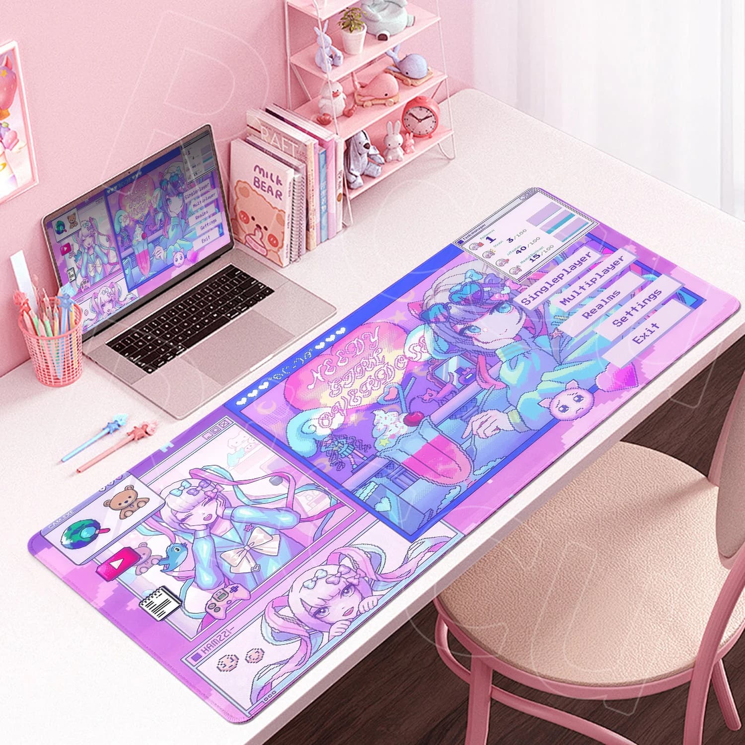 Cute Mousepad Game Needy Streamer Overload KAngel Mause Pad Large Gaming Desk Accessories Antiskid Rubber Mat Laptop Accessories