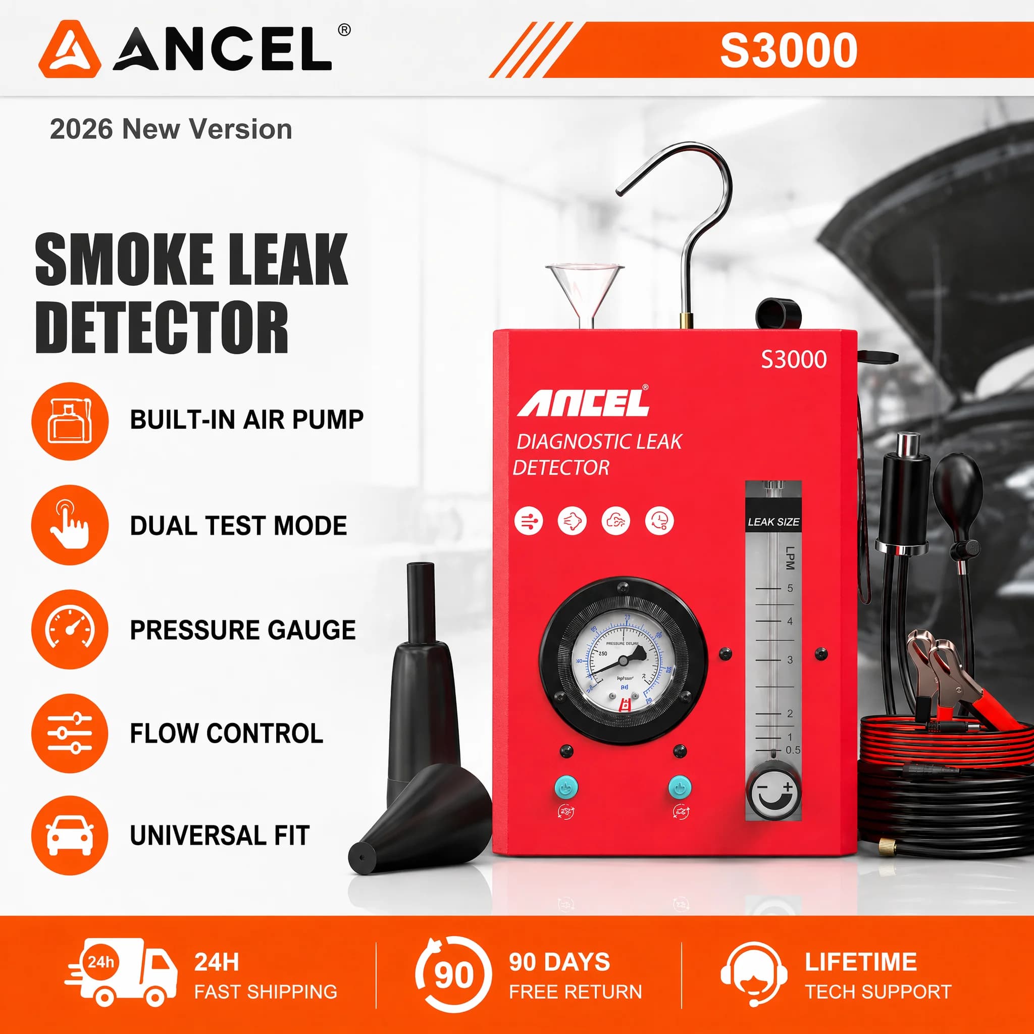 EVAP Fuel Pipe Leak Tester Air Pump Vacuum Detector Diagnostic Tool Automotive Smoke Generator for Car Motorcycle