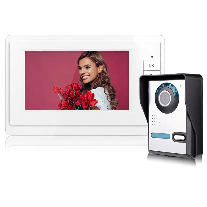 Kit sistema di controllo accessi videocitofono da 7 "Kit Family Villa Building Appartamento Campanello Telecamera per visione notturna a infrarossi antipioggia