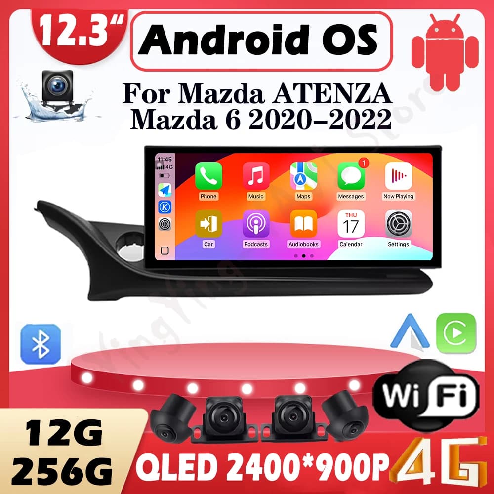 Android 15 Auto Radio Per Mazda ATENZA Mazda 6 2020-2022 Lettore Multimediale Wireless Carplay Unità Principale 12.3"