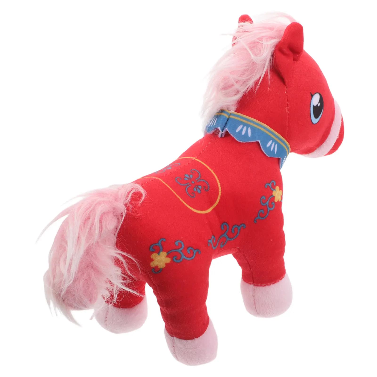 Cavallo del Zodiaco Cinese, Peluche Rosso, Mascotte in Piedi, Decorazione per il Capodanno Cinese 2026, Favorito per Feste e Festival di Primavera