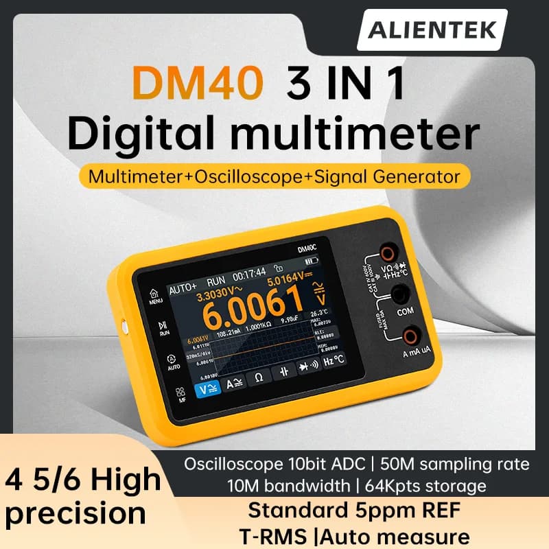 ALIENTEK DM40 Digital Multimeter Oscilloscope Signal Generator 3 in 1 50M Voltage Diode sampling frequency Portable automotive tools