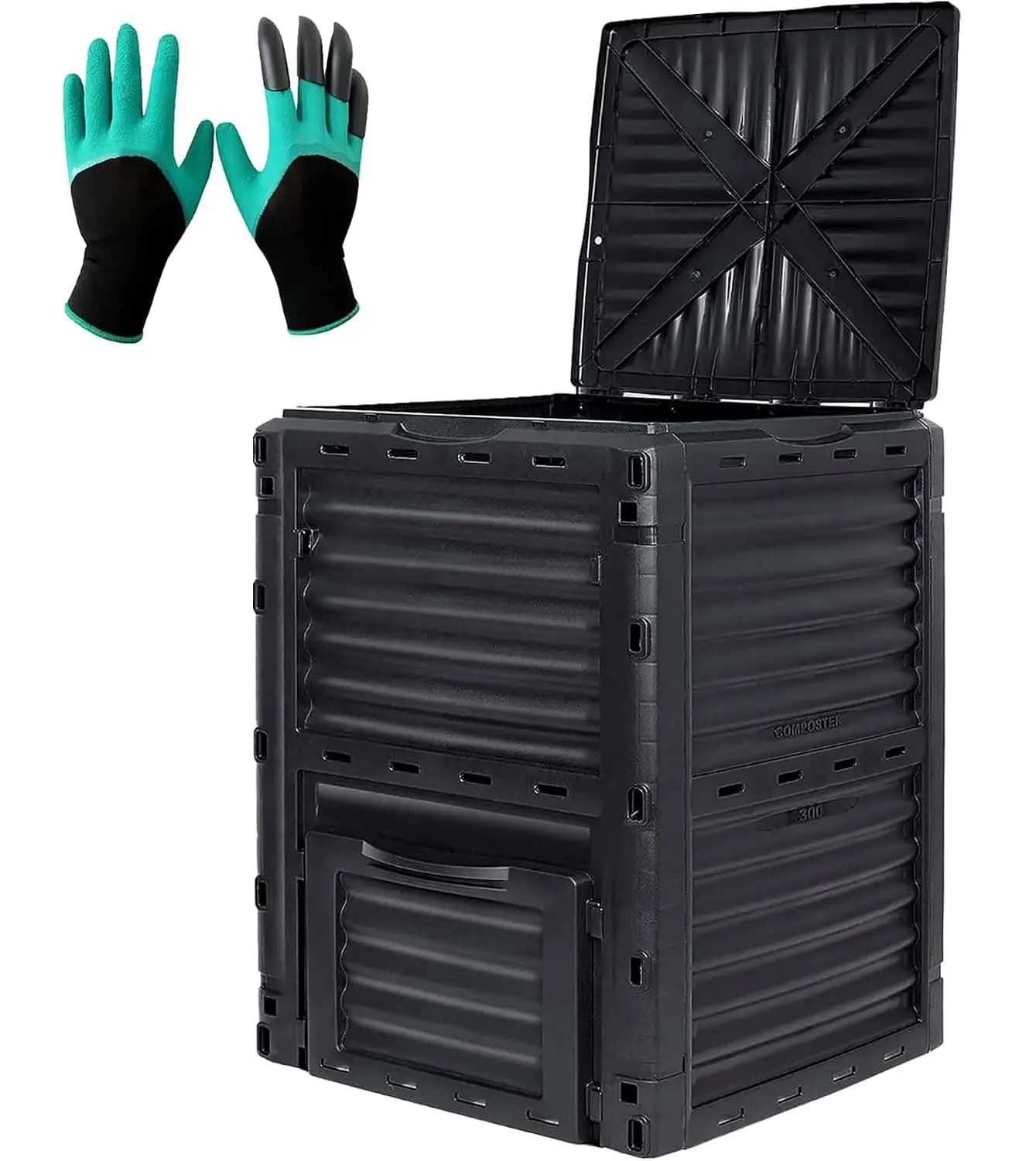 Garden Compost Bin from BPA-Free Material - 80 Gallon (300 L) Large Outdoor Compost Bin, Easy Assembly,, Customized