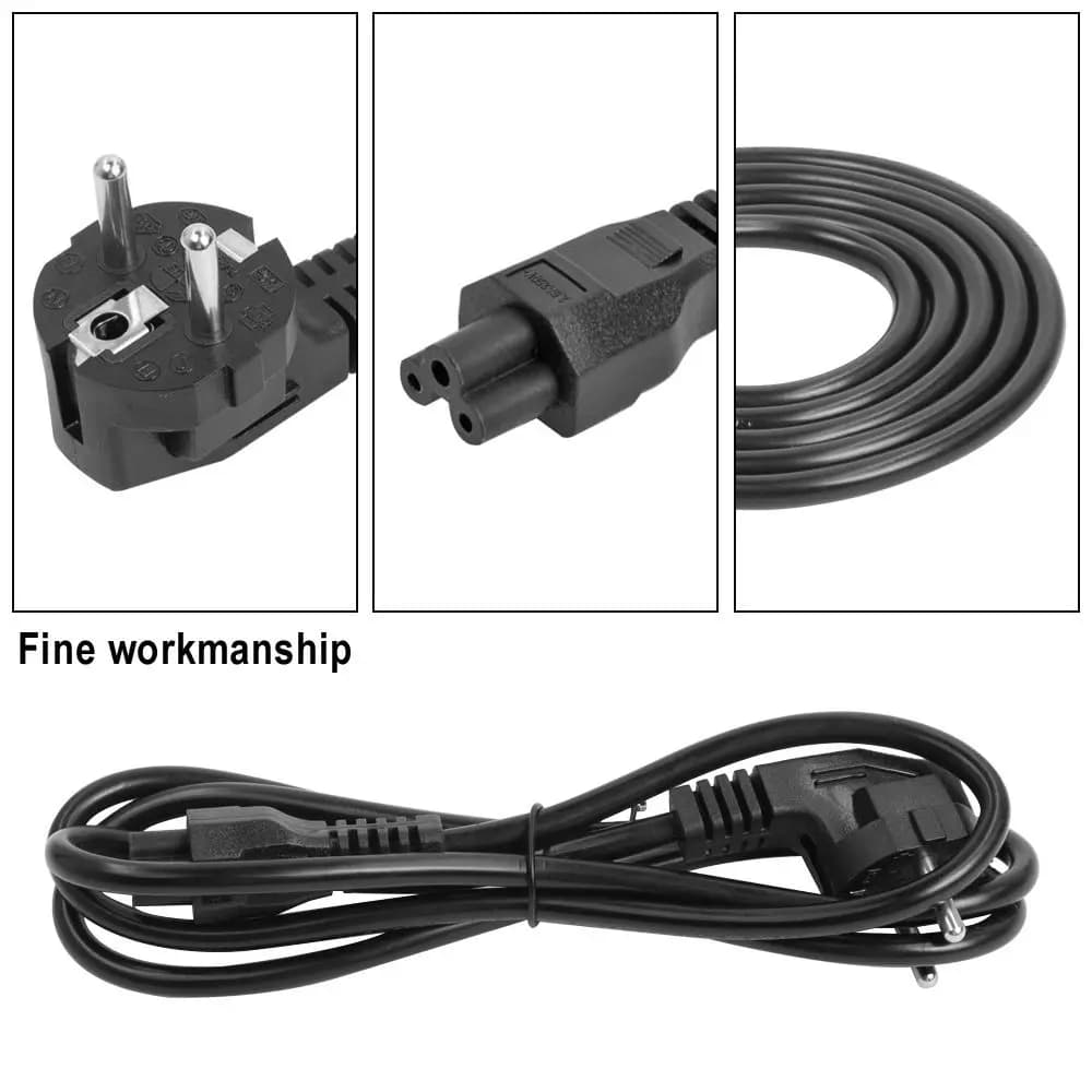 Power cord with adapter, charging cable with copper core, EU plug, battery charging cable, fast shipping