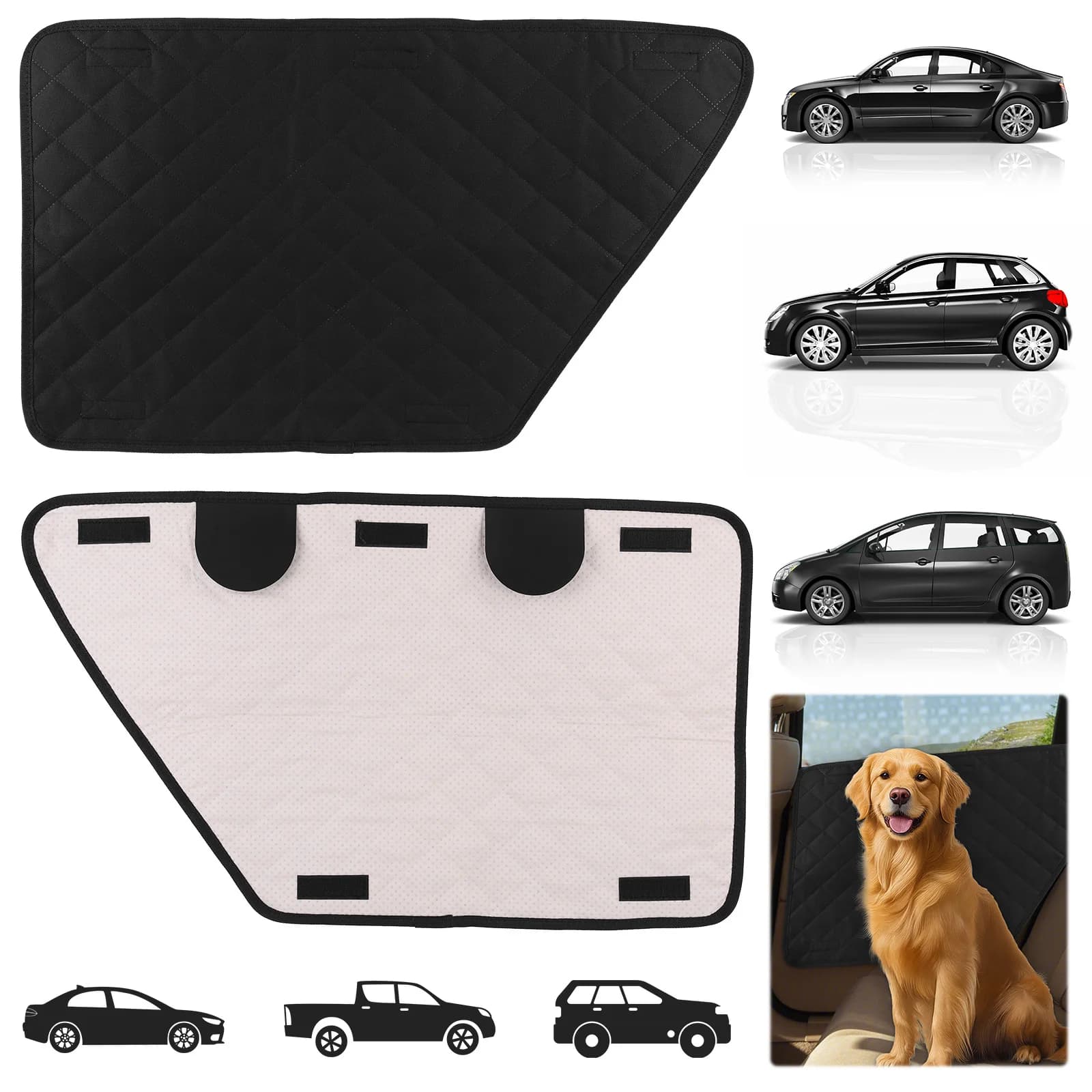 2Pcs Oxford Waterproof Car Door Cover Dog Pet Vehicle Door Protector Washable Car Door Protect Mats for Car SUV Truck Dog Travel