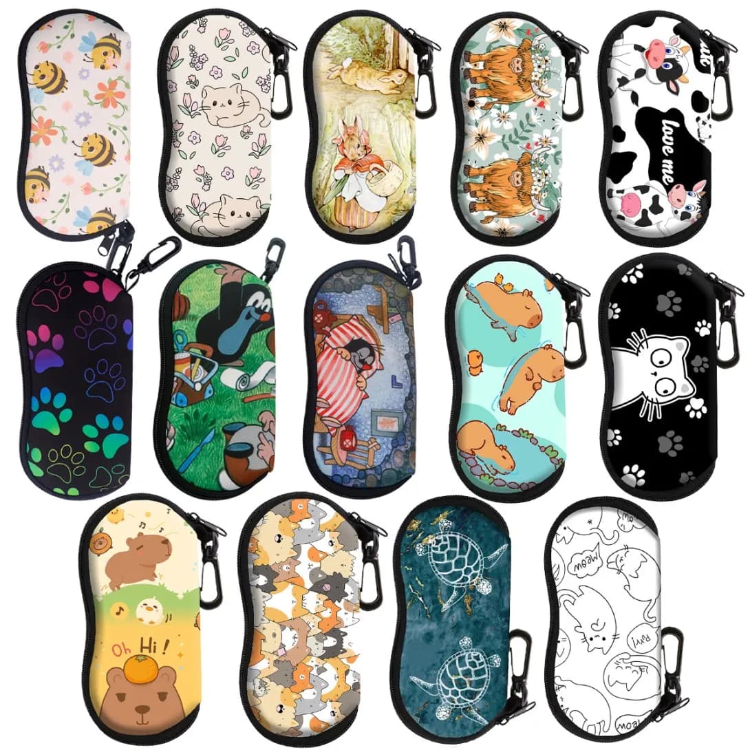 Simpatici animali Custodia per occhiali Occhiali da cartone animato Guscio protettivo Accessori per abbigliamento Uomo Donna Borsa per occhiali moda Regali per gli amici