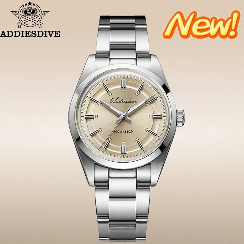 ADDIESDIVE VH31 Quartz watch 36mm with AR glass coating Bubber BGW9 Luminous men's watch 100M Elegant waterproof watch AD2515
