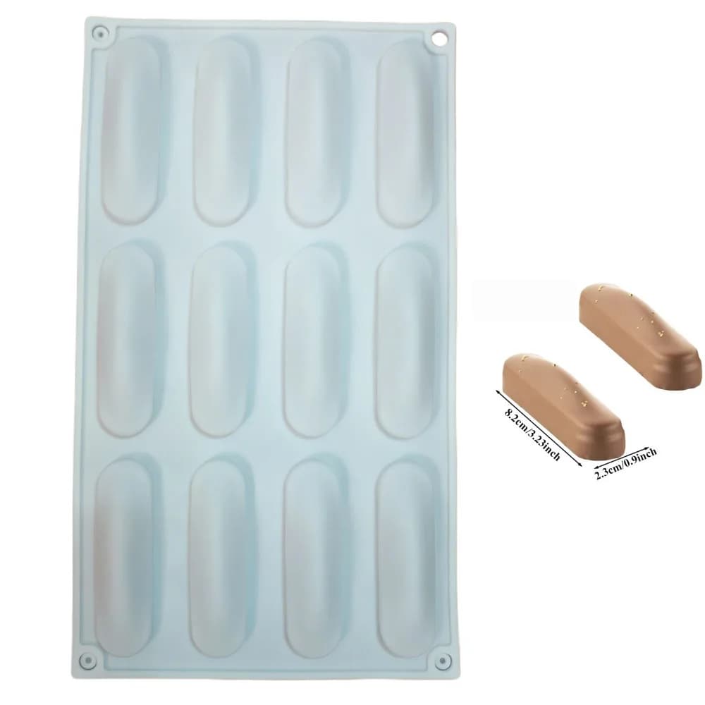 Silicone Mountain Peak Shape Chocolate Bar Mold 12 Hole Pistachio Bar Protein Bars Ice Candy Mold Long Strip Cookies Baking Tool