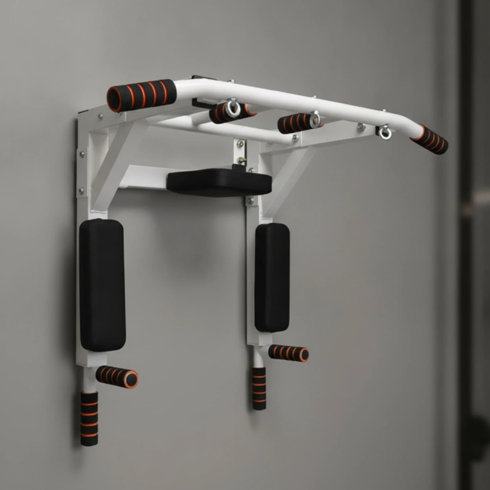 Wall Mounted Pull up Bar Indoor Pull up Bar with Arm Rests Exercise Station Multi-Grip Padded for Adults, Apartment
