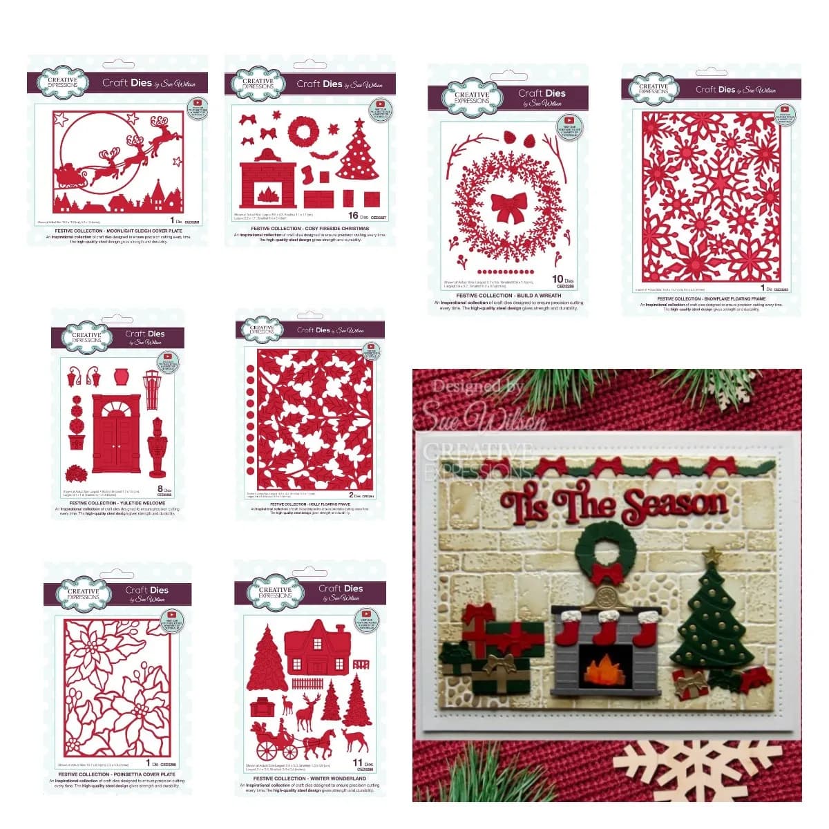 Winter Holly Sleigh Snowflake Floating Frame Die New Metal Cutting Dies Scrapbook Embossed Card Diy Craft Decoration Christmas