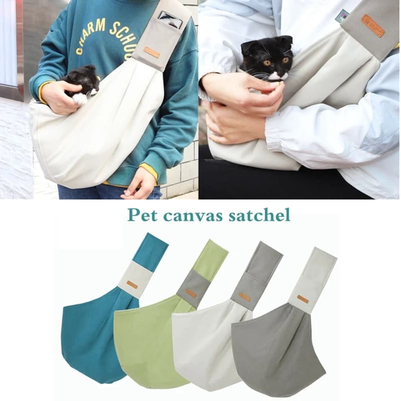 Fatto a mano Pet Dog Puppy Kitten Carrier borsa da viaggio all'aperto borsa a tracolla singola in tela borsa a tracolla Comfort traspirante
