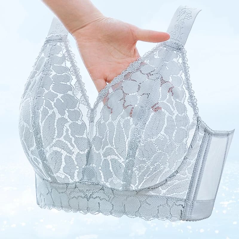 Ultra-thin Crystal Cup 34-52EFG 150KG Full Converage Anti-Sag Wireless Plus Size Big Chest Busty Shapewear Minimizer Underwear