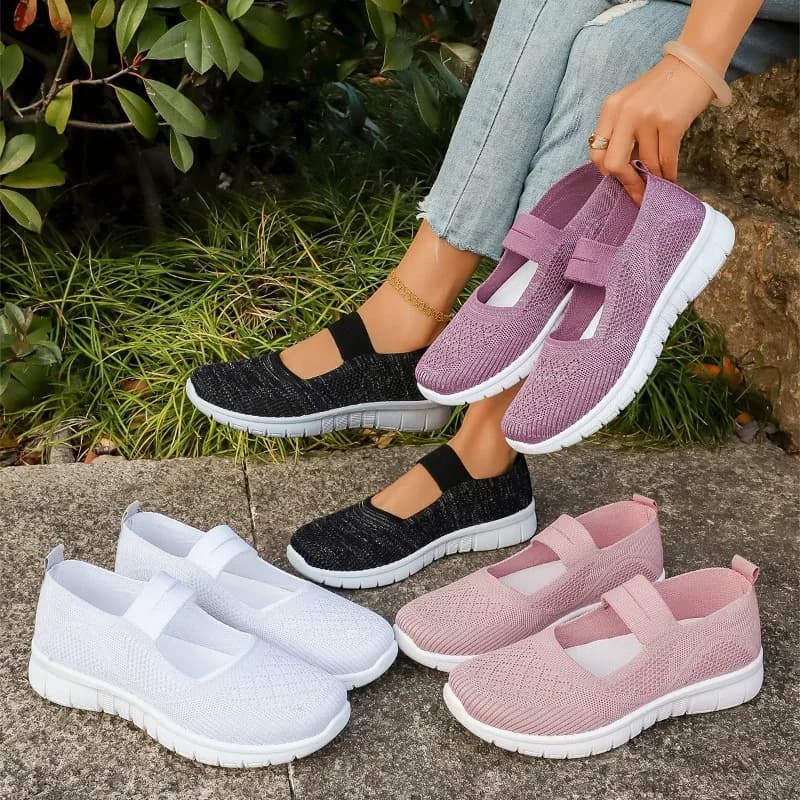 Scarpe da Donna Traspiranti in Rete, Comode e Alla Moda, Mocassini Casual Antiscivolo con Fascia Elastica per Esterni 2026