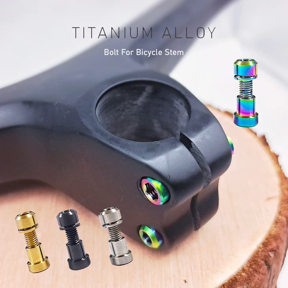 KRSEC Lega di titanio TC4 Bulloni stelo M5x18mm Vite stelo manubrio bicicletta con rondella MTB Bici da strada Stelo Riser Vite