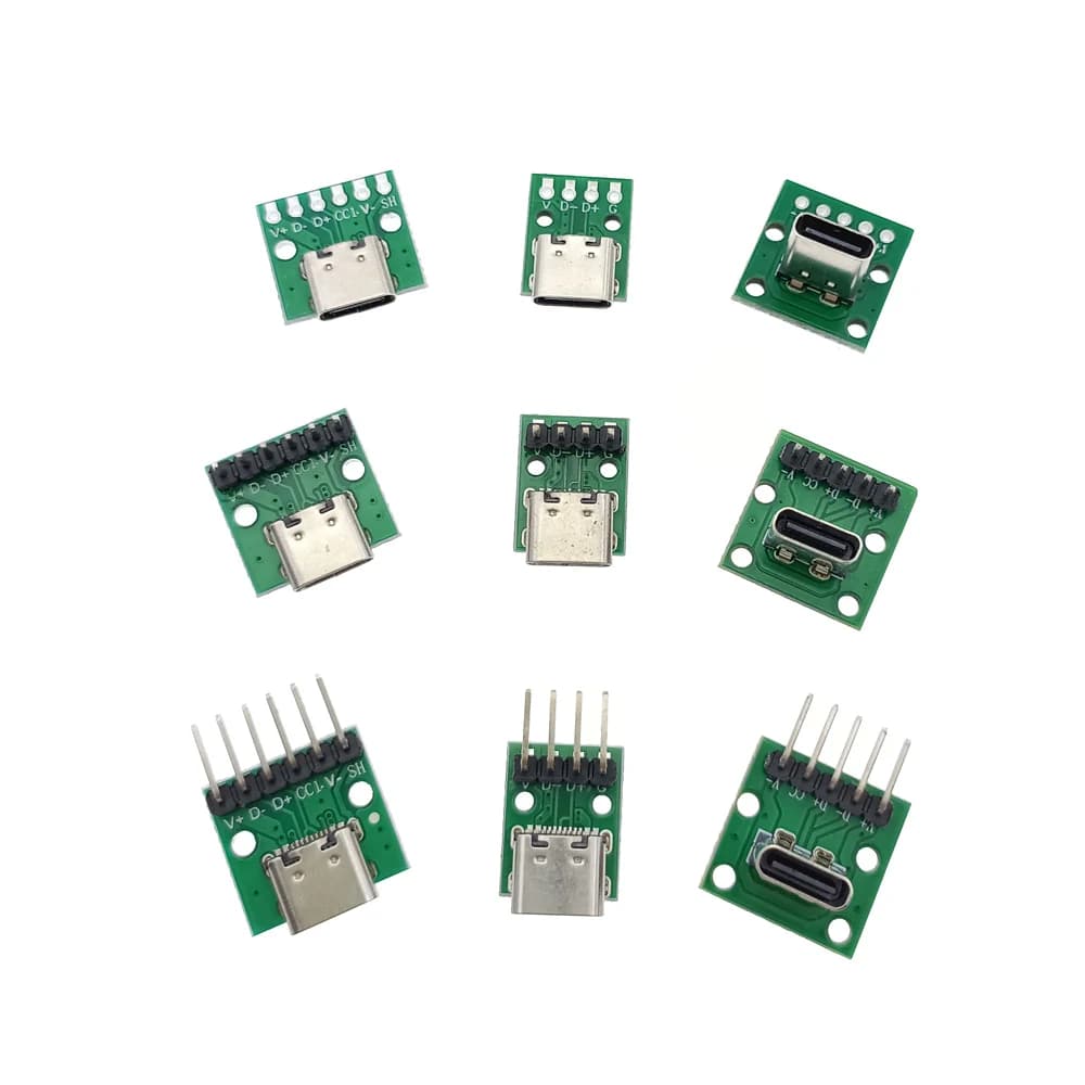 4/5/6 Giunto di Saldatura USB TYPE-C A DIP PCB Connettore Ago Libero Bacheca Scheda di Prova Saldatura Femmina Dip Pin Header Adattatore