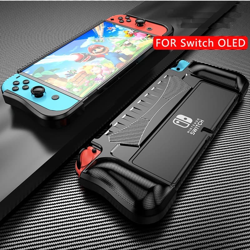 Custodia per Nintendo Switch OLED Custodia protettiva aggiornata Comfort ergonomico TPU Grip Shell Custodia Dockabel per Nintendoswitch OLED