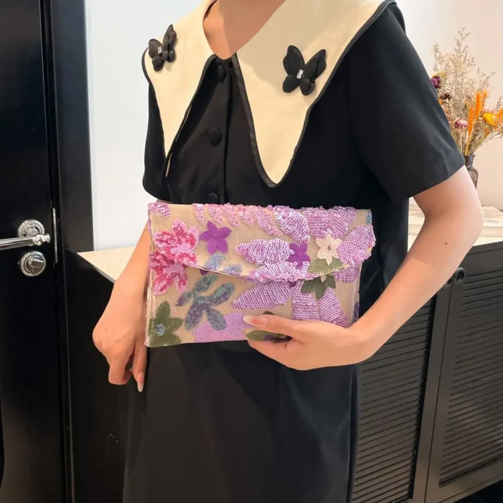 Eleganti Pochette da Sera con Paillettes, Borse da Festa con Perline, Squisite Borse a Busta Glitterate per Serate Eleganti