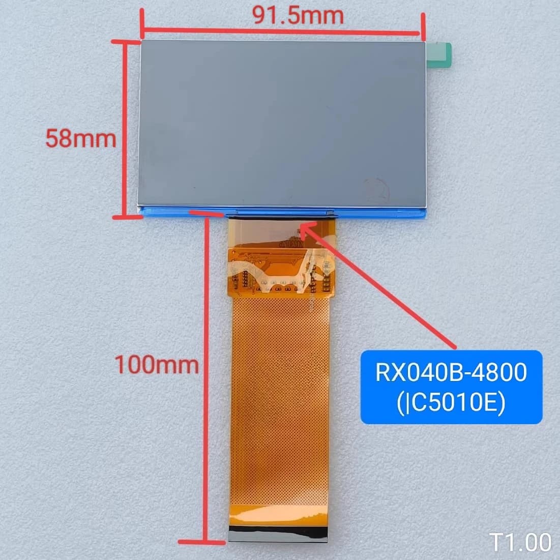 Schermo LCD per Proiettore RX040B-4800 FPC-QY40108FOG-01-A, Schermo di Ricambio per Riparazione Proiettore TOPPRO