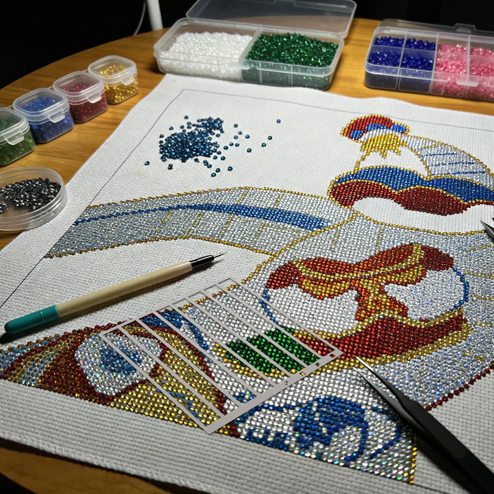 2 Pezzi Righello per Diamond Art in Acciaio Inossidabile, Strumento di Allineamento per Perline Rotonde e Quadrate, Accessori per Pittura Fai da Te e Lavorazione Artigianale, Perline di Precisione per Diamanti