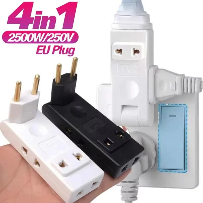 180 Degree EU Plug to US Plug Adapter Travel Sockets 4 In 1 Wall Outlet Extension EU Electrical Socket Portable Power Converter