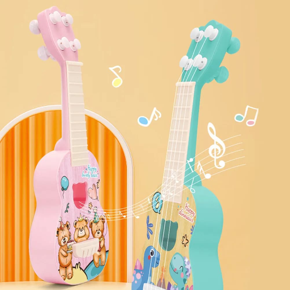 Mini ukulele per bambini, design a forma di cartone animato, strumento musicale per bambini, chitarra per la prima educazione, strumento a corde per bambini