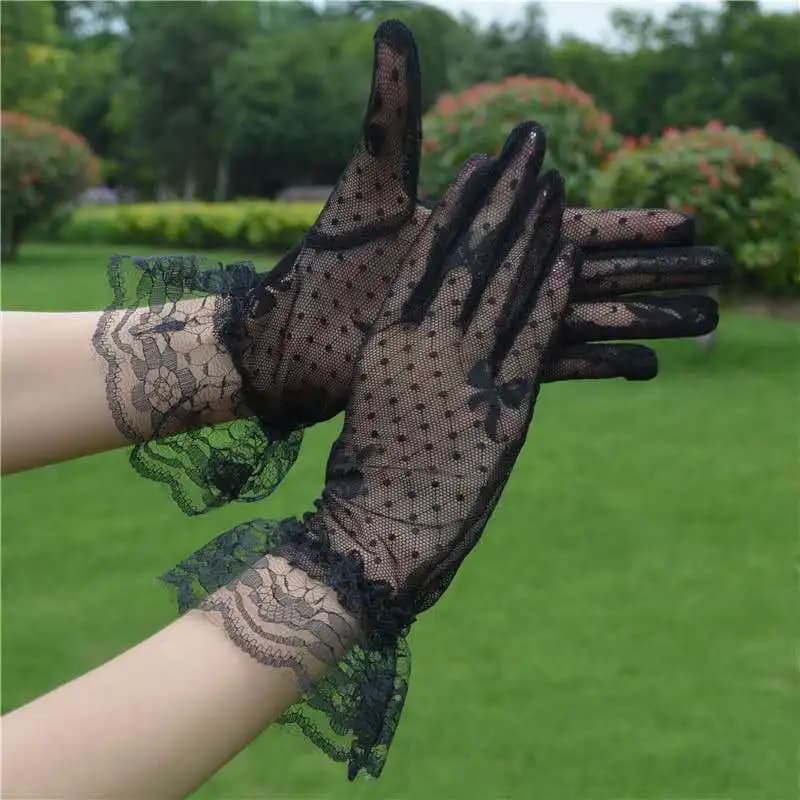 One-size Wedding Dress Lace Bowknot Lace Summer Sunscreen Riding Party and Fashion Show Decorative Gloves