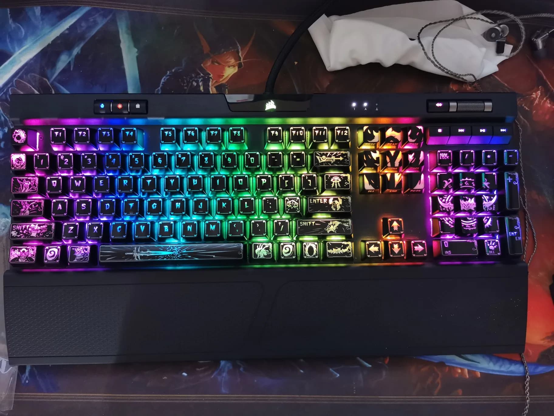 World of Warcraft WOW 104Pcs Keycap retroilluminato traslucido Horde o Alliance per tastiera meccanica fai da te