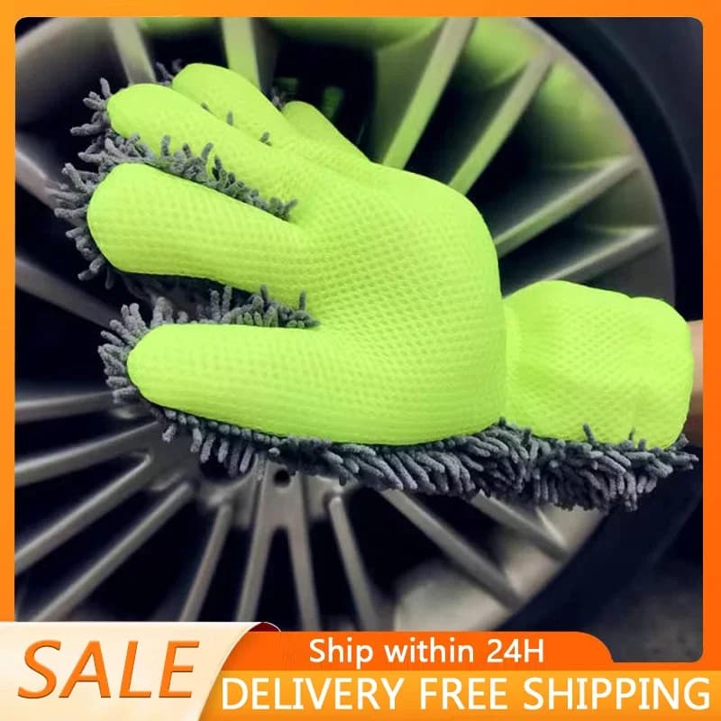 Premium Microfiber Wash Glove Waterproof Car Washing Glove Soft Anti-scratch for Car Washing Gloves for Multifunctional Thick Cleaning