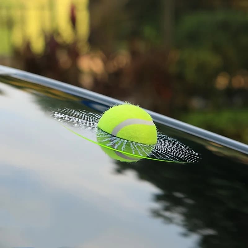Divertenti decalcomanie per finestrino dell'auto con palla da elfo 3D - Adesivi creativi in vetro con tema tennis per l'esterno del veicolo