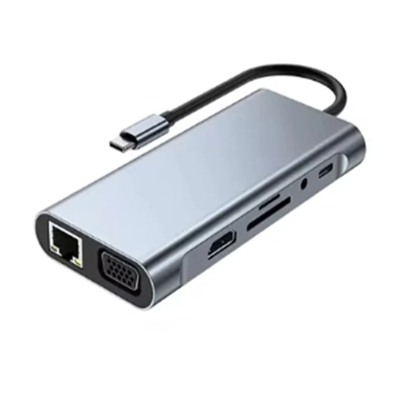 Hub USB C, splitter Type C 3.1 con adattatore HDMI 4K, lettore di schede RJ45 SD/TF, ricarica rapida PD per MacBook, notebook, laptop