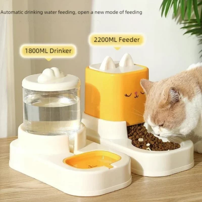 2-in-1 Gravity Pet Feeder And Water Dispenser for Small Dogs And Cats Food Water Bowl Cat Feeder Dog Water Dispenser