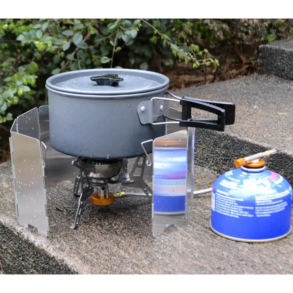 Paravento per Fornello da Campeggio Pieghevole Portatile in Alluminio per Cucina all'Aperto Picnic Escursionismo Efficiente Ritenzione del Calore Salvaspazio