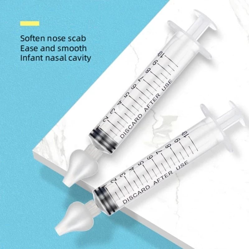 1/2 pz. Aspiratore Nasale in Silicone per Neonati e Bambini, Siringa per la Rimozione di Muco e Catarro, Pulitore per Rinite