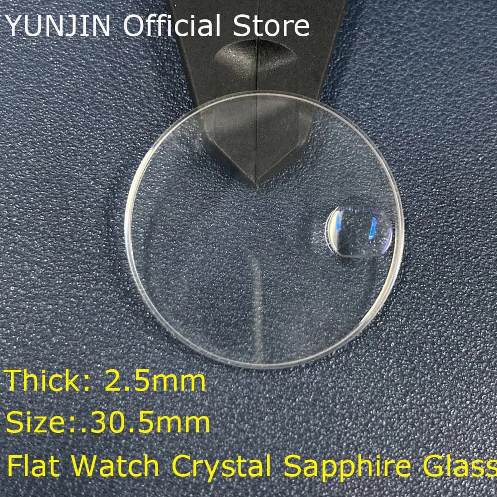 Orologio piatto da 30.5mm in vetro zaffiro di cristallo accessori per orologi spessi lenti per orologi in zaffiro sostituisci la riparazione dell'orologio 2.5mm di spessore