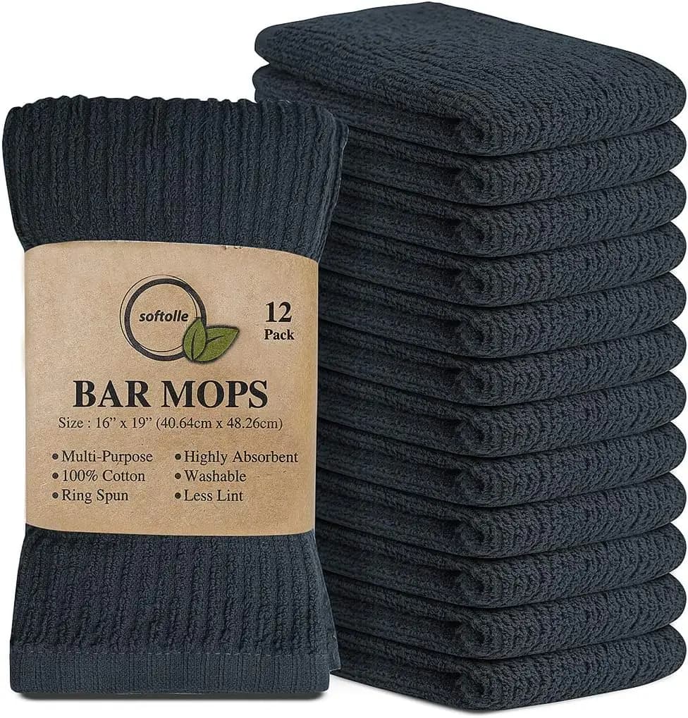 Set di 12 Panni in Cotone per Bar, 16x19 Pollici, Super Assorbenti per Pulizie Domestiche e in Cucina