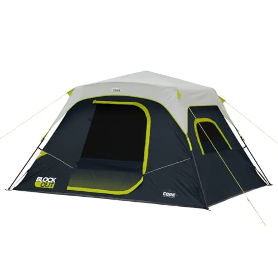 Tenda Istantanea Oscurante Grande per Famiglie, Tenda Pop-Up con Camera Oscura e Montaggio Facile, Tasche Portaoggetti Incluse per Campeggio Esterno