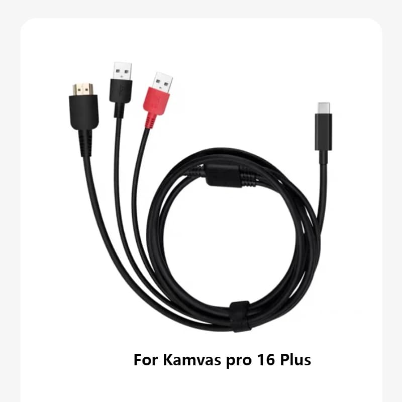 3-in-1 Cable Suitable for huion Graphics Tablet Kamvas pro 16 Plus