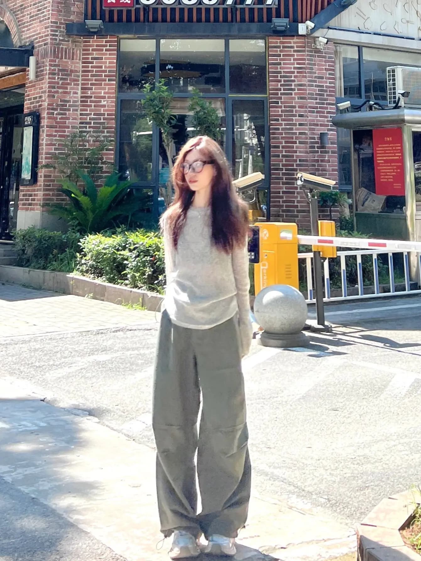 Gray Unique Long Sleeve Women's Top Summer Korean Style plus Size Slimming Small Audience Design Sun Protection Cover up T-Shirt