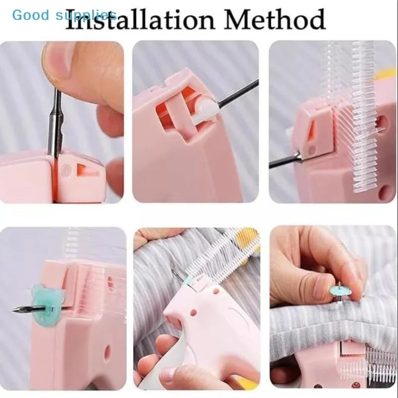 Pistola per cucire ad ago Foglio non tracciante Strumento antiscivolo Etichetta Pistola Supporto per trapunta Pistola Hangtag Pistola in morbido silicone Pinless Snap Singolo