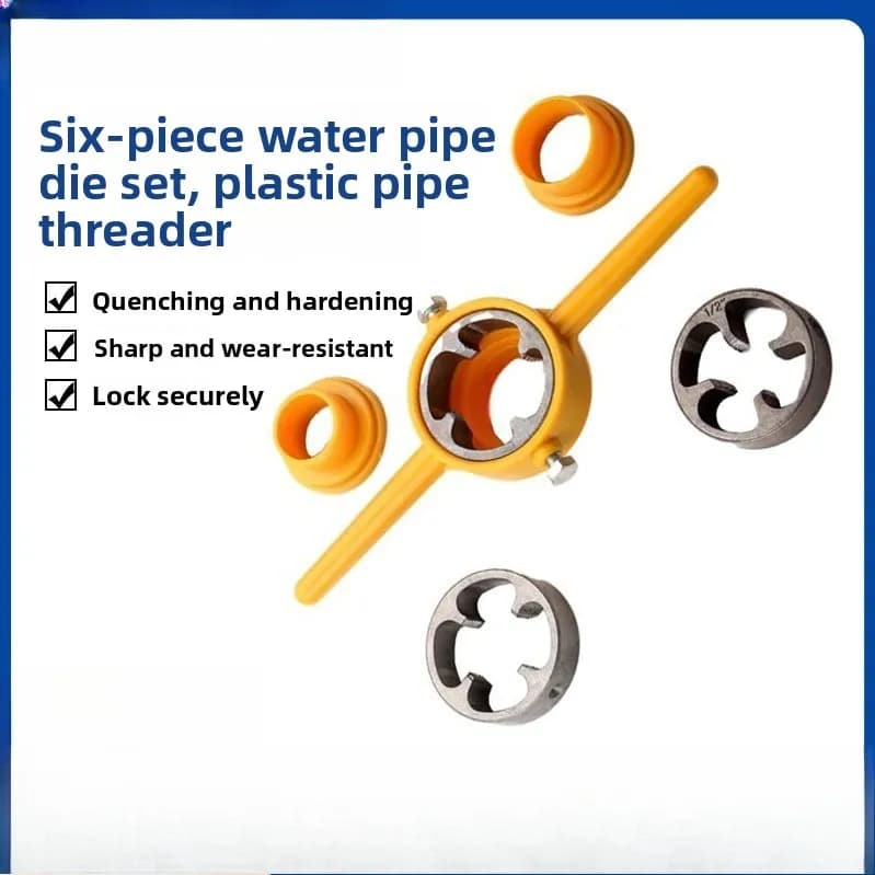 Set di 6 Pezzi per Filettatura Tubi in PVC, Utensili per Filettatura Facile, Set di Chiavi per Filettatura