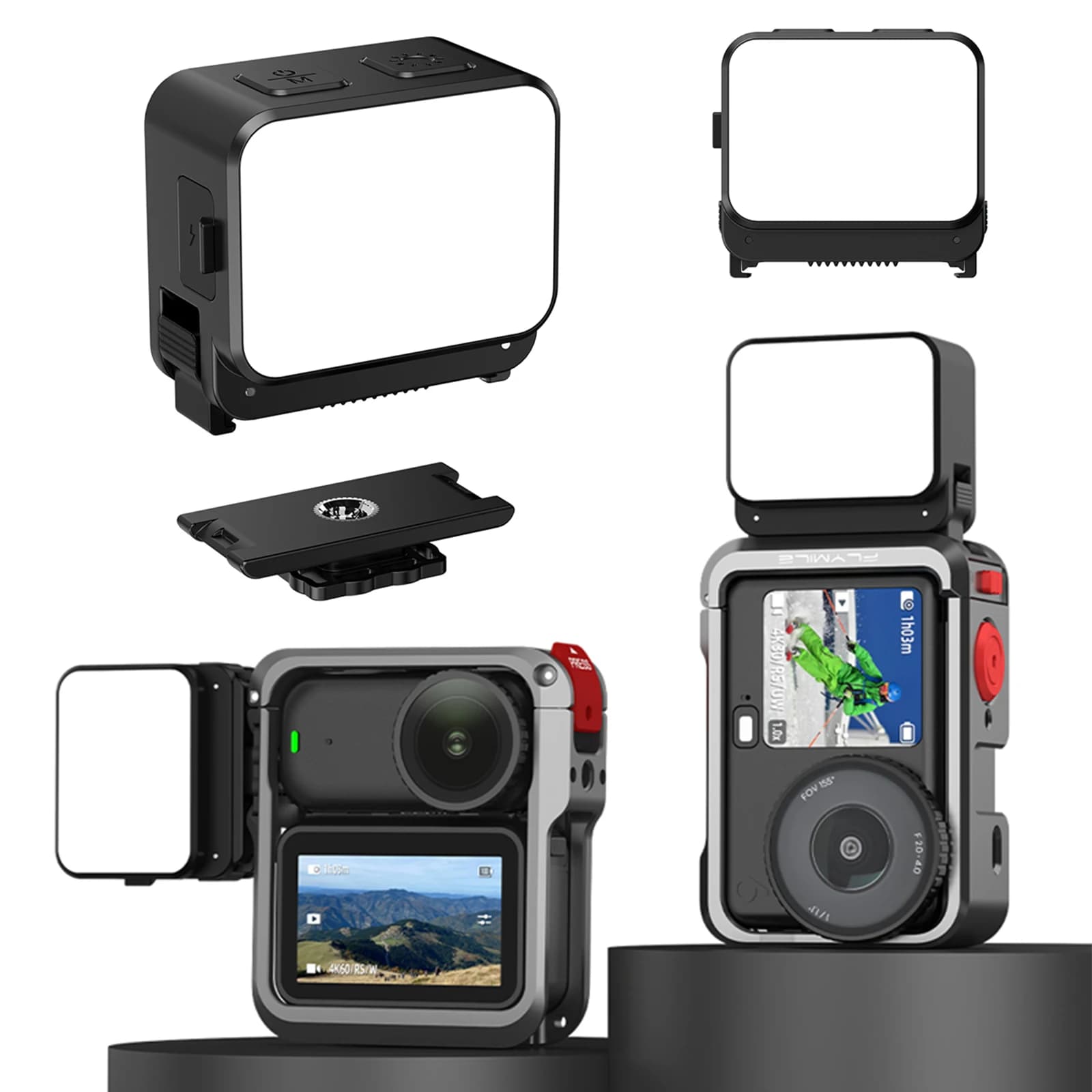 LED Light for Action Camera, Selfie Lighting, Gabbia Accessories Camera DJI Osmo Nano Action 6