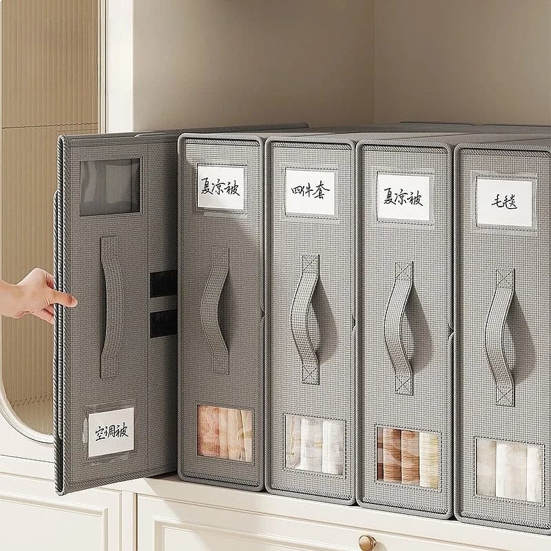 New Solid Color Simple Non-woven Fabric Bed Sheet Storage Box for Wardrobe Bedroom Duvet Cover Organizer